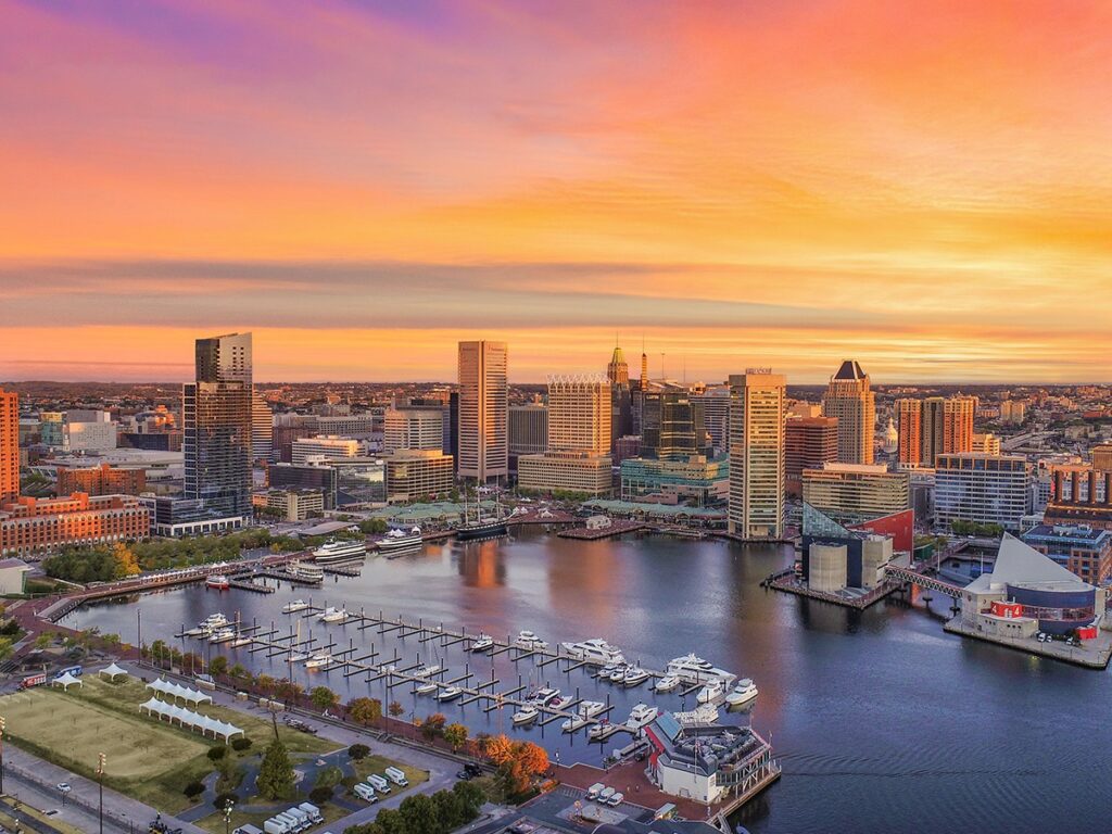 View of Baltimore Maryland Harbor
