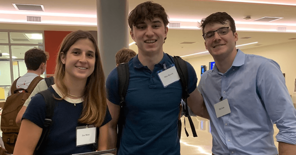 Tulane students posting at the Founder's Forum