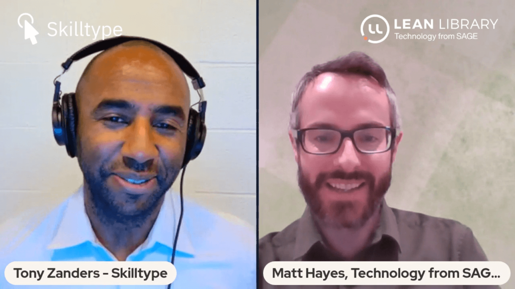 Tony Zanders from Skilltype and Matt Hayes form Lean Library side by side on webam